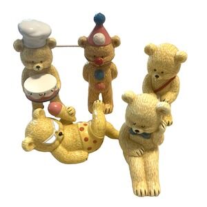 Vtg Danbury Mint Teddy Bear Fine Bone China Lot of 5 Figurines Birthday Beach